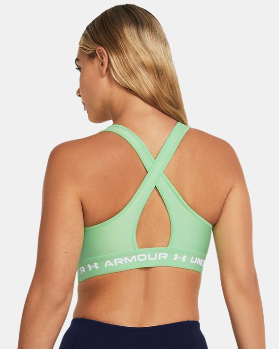 Damen Sport-BH Armour® Mid Crossback, Green, pdpMainDesktop image number 1